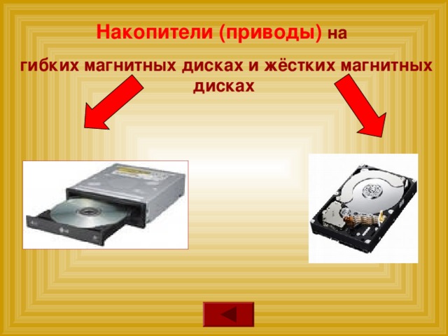 Накопители (приводы) на  гибких магнитных дисках и жёстких магнитных дисках