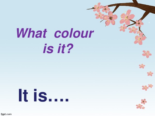 What colour is it? It is….