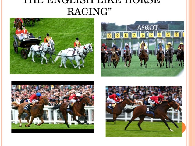 “ THE ENGLISH LIKE HORSE RACING”