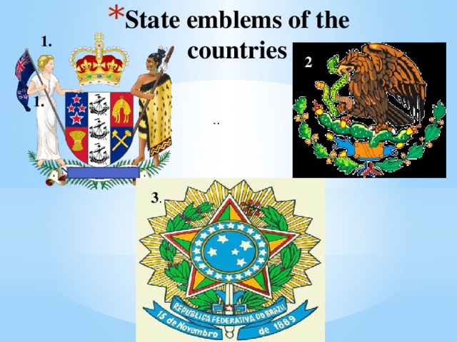 State emblems of the countries