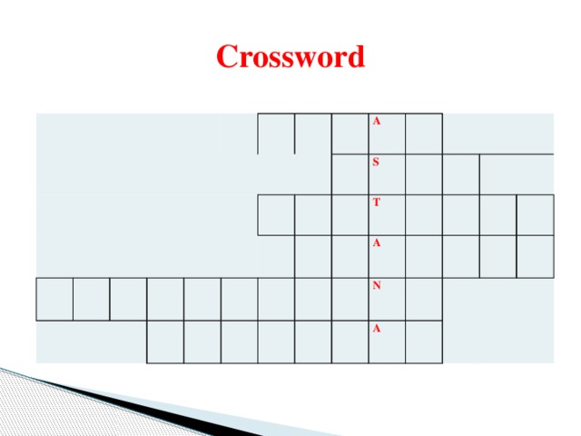 Crossword A S   T A   N A    