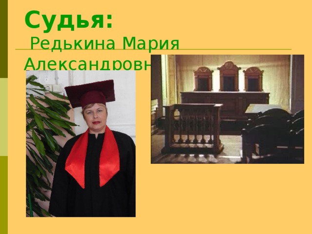 Судья:  Редькина Мария Александровна