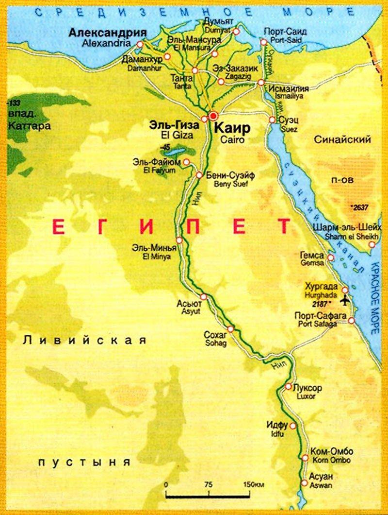 Нил на карте древнего Египта