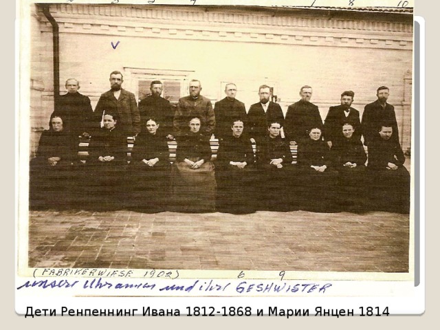 Первый слайд Дети Ренпеннинг Ивана 1812-1868 и Марии Янцен 1814