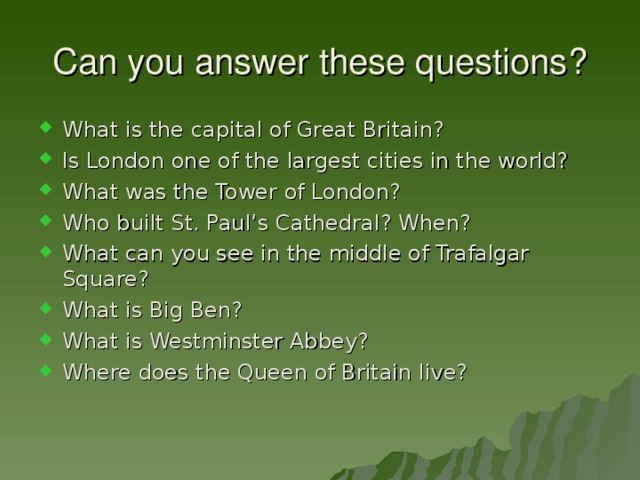 Can you answer these questions?