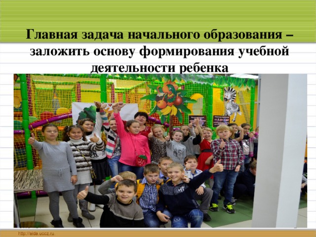 Главная задача начального образования – заложить основу формирования учебной деятельности ребенка    07.04.17