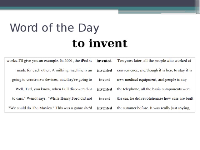 Word of the Day to invent