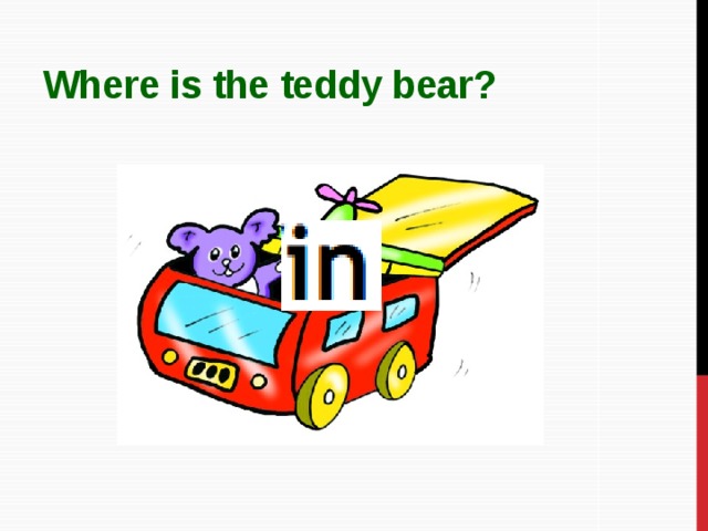 Where is the teddy bear?
