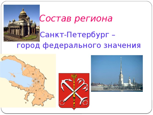 Состав региона Санкт-Петербург – город федерального значения
