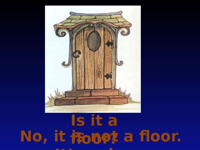 Is it a floor? No, it is not a floor. It’s a door