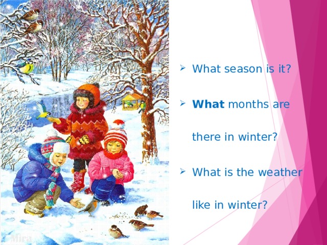 What season is it? What months are there in winter? What is the weather like in winter?