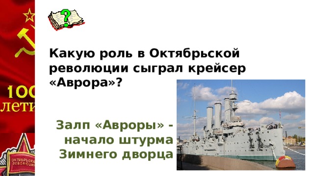 Какую роль в Октябрьской революции сыграл крейсер «Аврора»? Залп «Авроры» - начало штурма Зимнего дворца