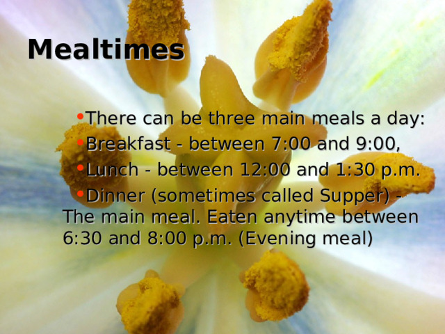Mealtimes