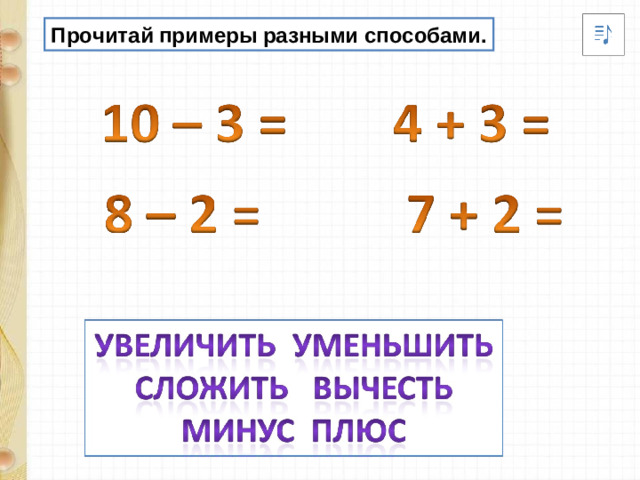 Прочитай примеры разными способами.