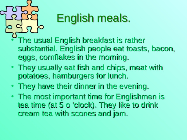 English meals.