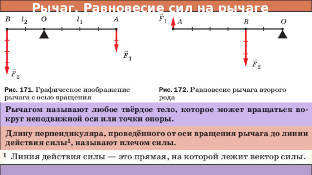 Рычаг. Равновесие сил на рычаге